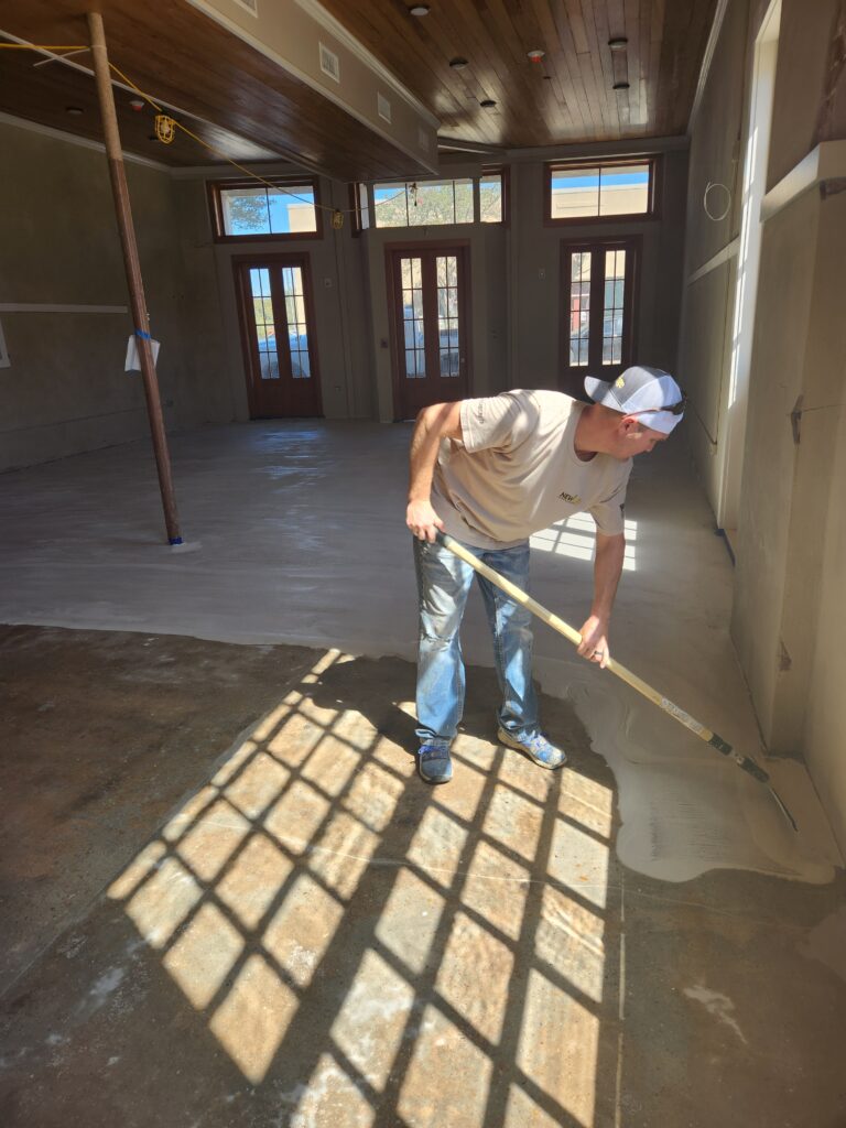 indoor overlay concrete work